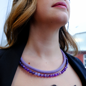 Agate round necklace